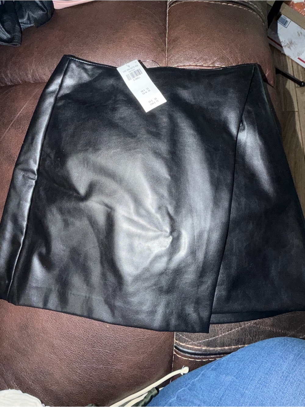 Black Faux Leather Wrap Mini Skirt - Women Abercrombie and Fitch
